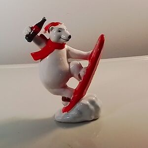 Polar Bear Dog Toy with Red Accents